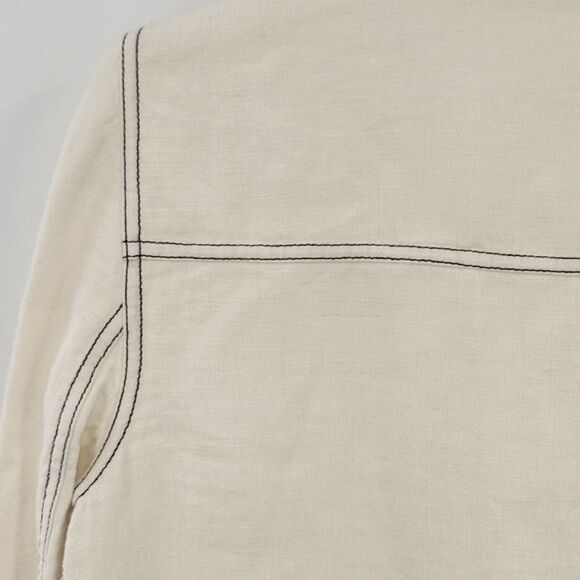 Linda Allard Ellen Tracy Jacket Shirt Women Size 8 Linen Quiet Luxury Lagenlook - Picture 3 of 9
